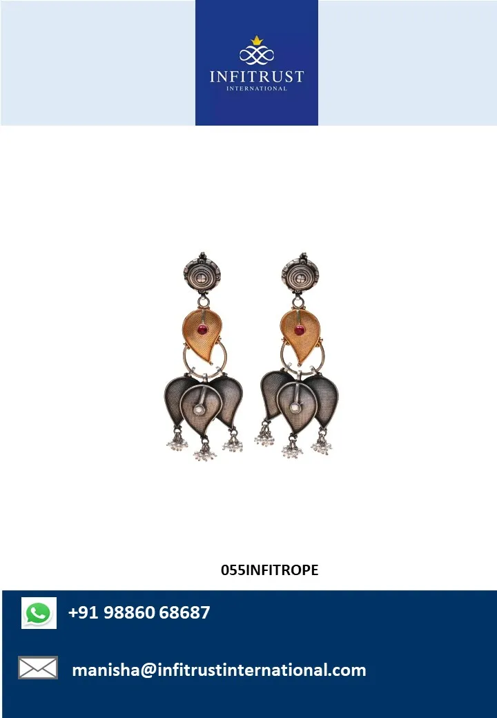 Resplendent Jali Design Ruby Stone Stone Studded Oxidised Silver Womens Earrings for Casual and Daily Wear at Best Selling Price