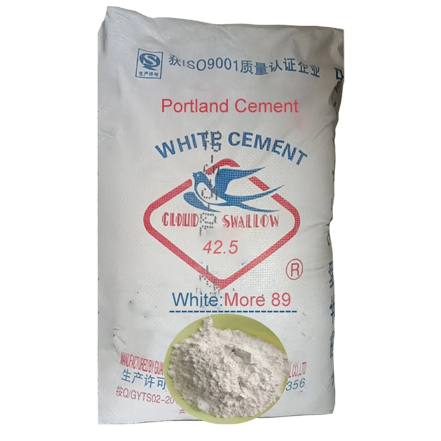Manufacturer Highest quality 52.5 Plaster Ordinary White Portland cement 42.5 Silicate Cement White Portland cement For plaster