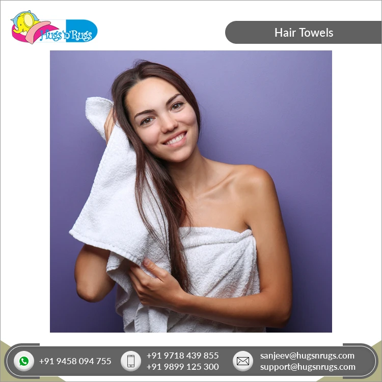 Best in Quality Multicolor Quick Dry Soft Luxury Rectangle 100% Cotton Hair Wrap Towels for Women from Top Seller