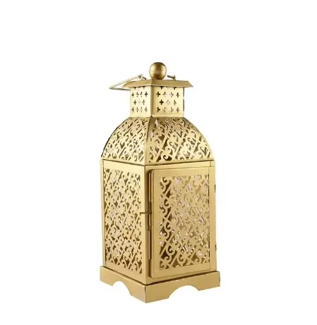 Hot Selling Wholesale Gold Metal Moroccan Candle Holder Lantern Home and Garden Decorative Handmade Candle Lanterns