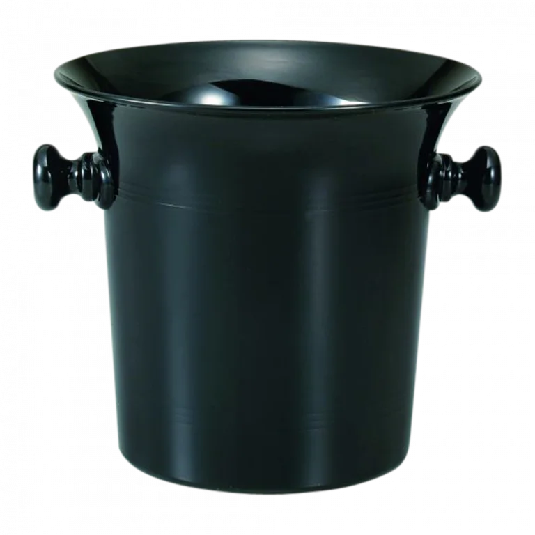Wholesale Steel Black Finished Ice Bucket For Cold Water Beer Wine Champagne Cooler Wine Beer Vodka Ice Cube Bucket For Parties