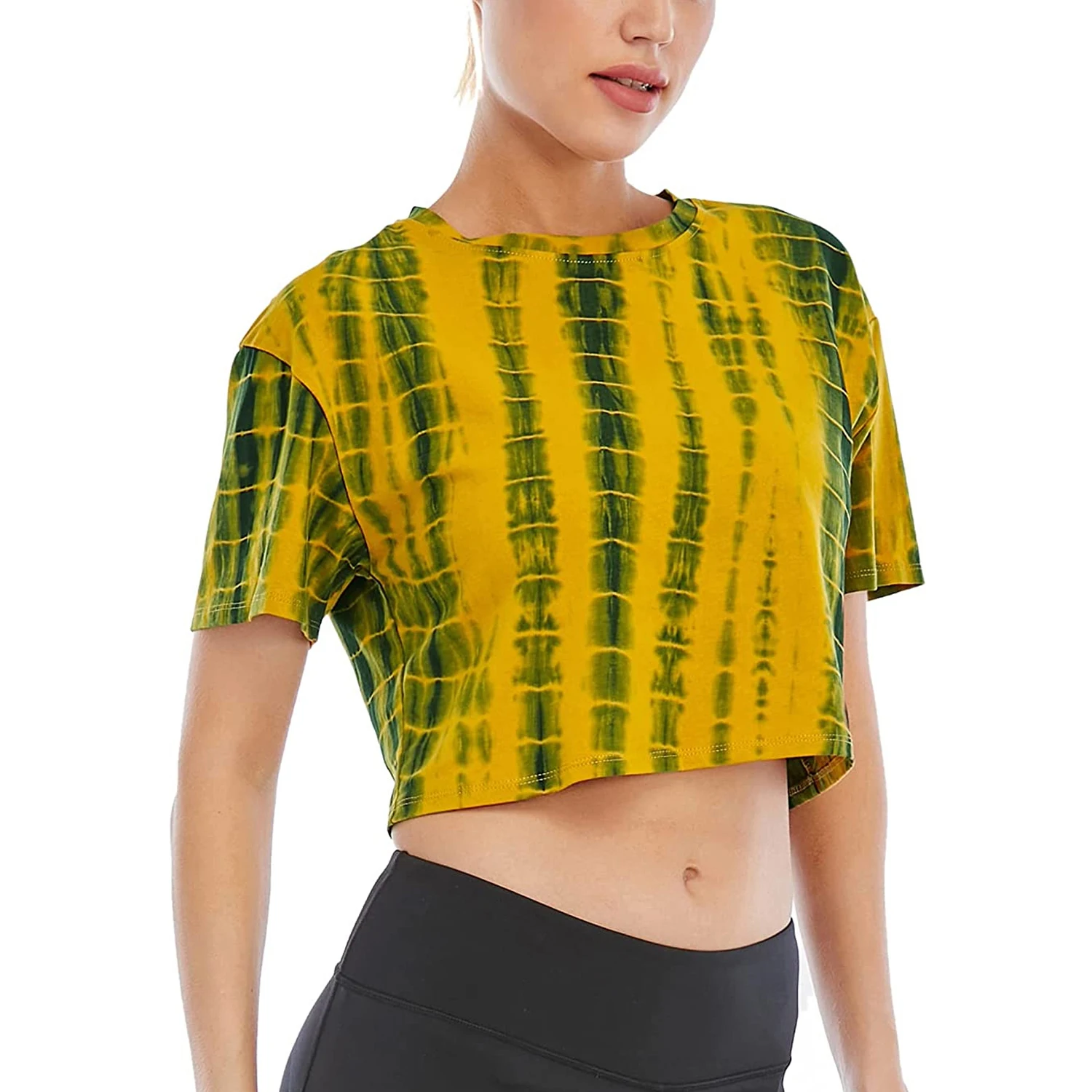 New Collection Wholesale Design Custom Logo Print Summer Wear Round Neck Crop Top for Women