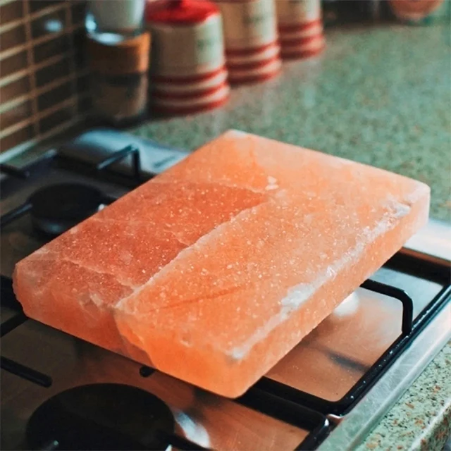 Himalayan Salt  Rectangular Shape Salt Plates with Metal Holder___________________________