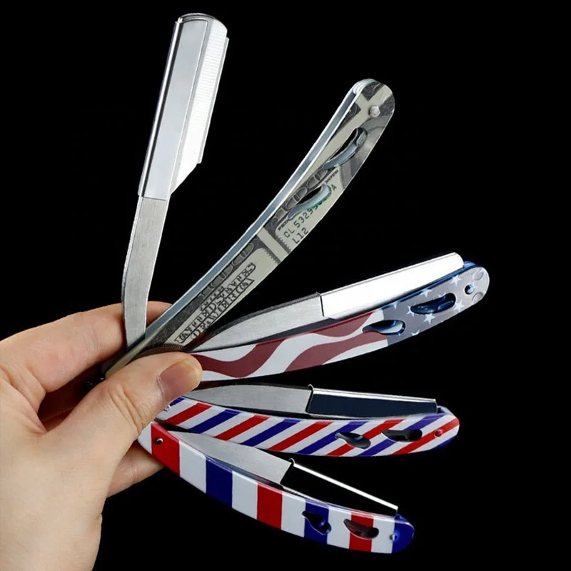 Abies Handle Japanese Style Straight Blade Razor Metal Handle Barber Shaving Razors Foldable Shaving Razors For Men