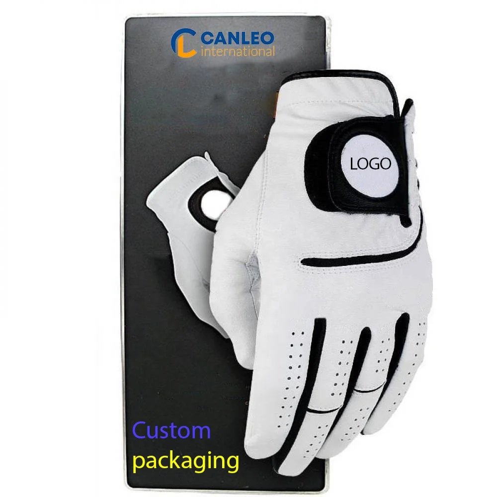Golf Gloves Cabretta Leather Packaging Manufacturer Synthetic Leather Hands Men PK OEM Custom Brand 50 Pcs Palm Soft by Canleo