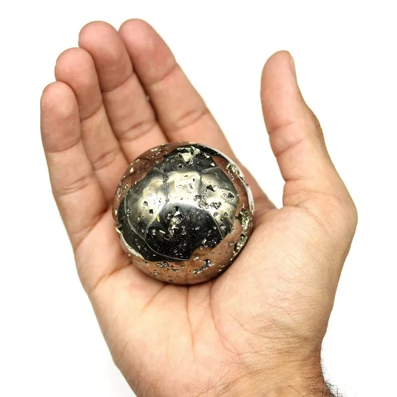 Druzy Peru Pyrite Sphere High Quality Gold Pyrite Crystal Ball Spiritual Healing Gemstone Chakra Balance Unique Meditation Gifts