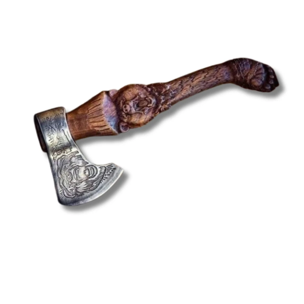 Wholesale Handmade High Carbon Steel Axe Head Viking Axes Hatchets Carbon Steel Outdoor Camping Hatchet Axes With Wood Handle