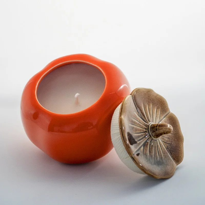 long safety bulk wholesale  factory persimmon shaped candle home decor colorful long matchbox printed price scented candle