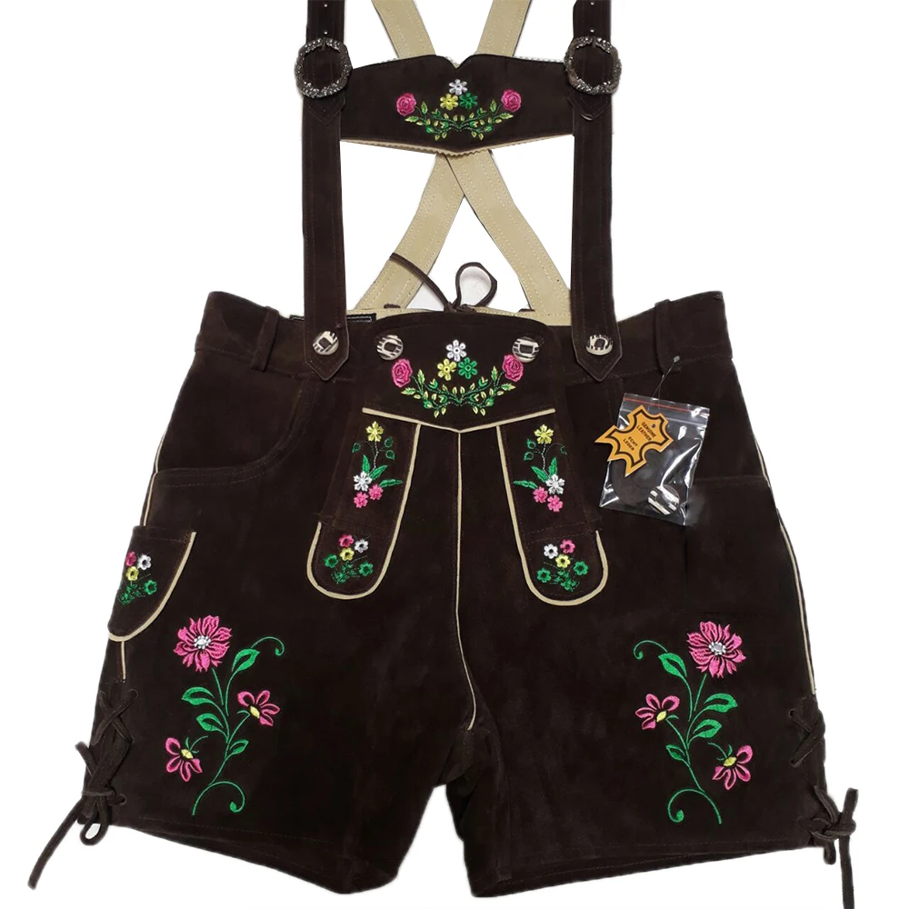 Wholesale  Price Long Bavarian Trachten Lederhosen Shorts For Women Pakistan mini suede shorts Lederhosen