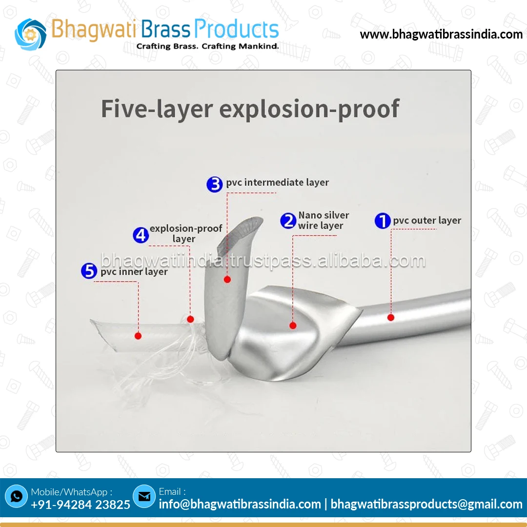 Manufacturer of Custom Size Bathroom & Kitchen Accessories Shower Hose Plumbing Hoses with 5 Years Warranty