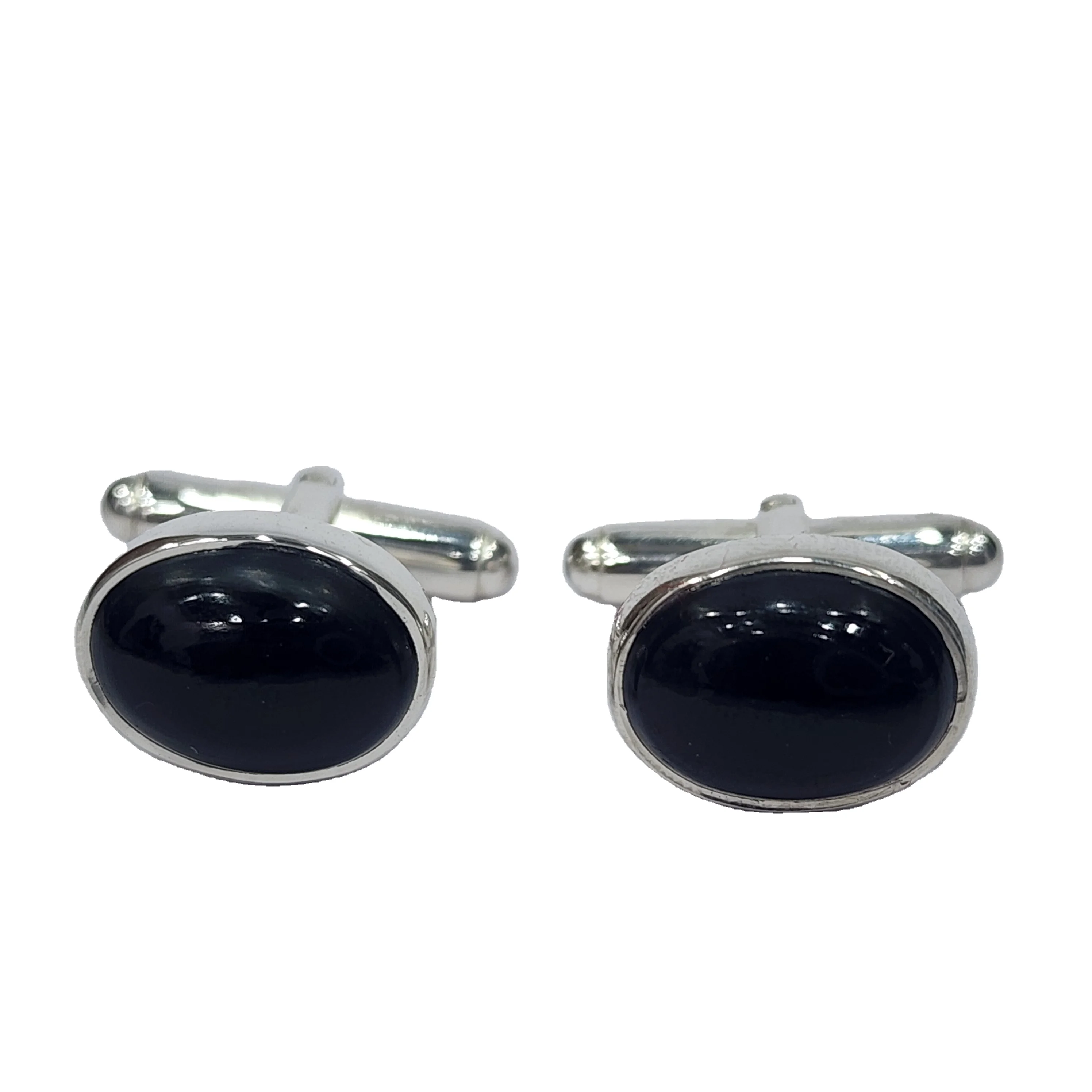 925 Sterling Silver Excellent Quality Natural Stylish Black Onyx Gemstone Designer Handmade Cuff-links For Both Men And Woman