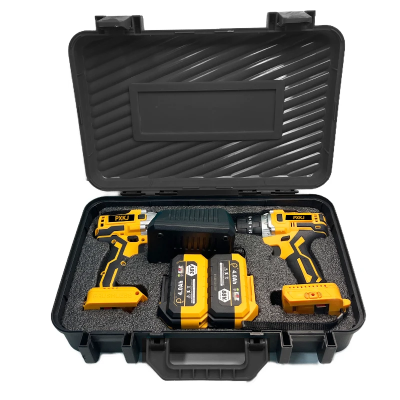 20V/36V cordless power tool combination kits 13mm impact drill set screwdriver power wrench for auto repair