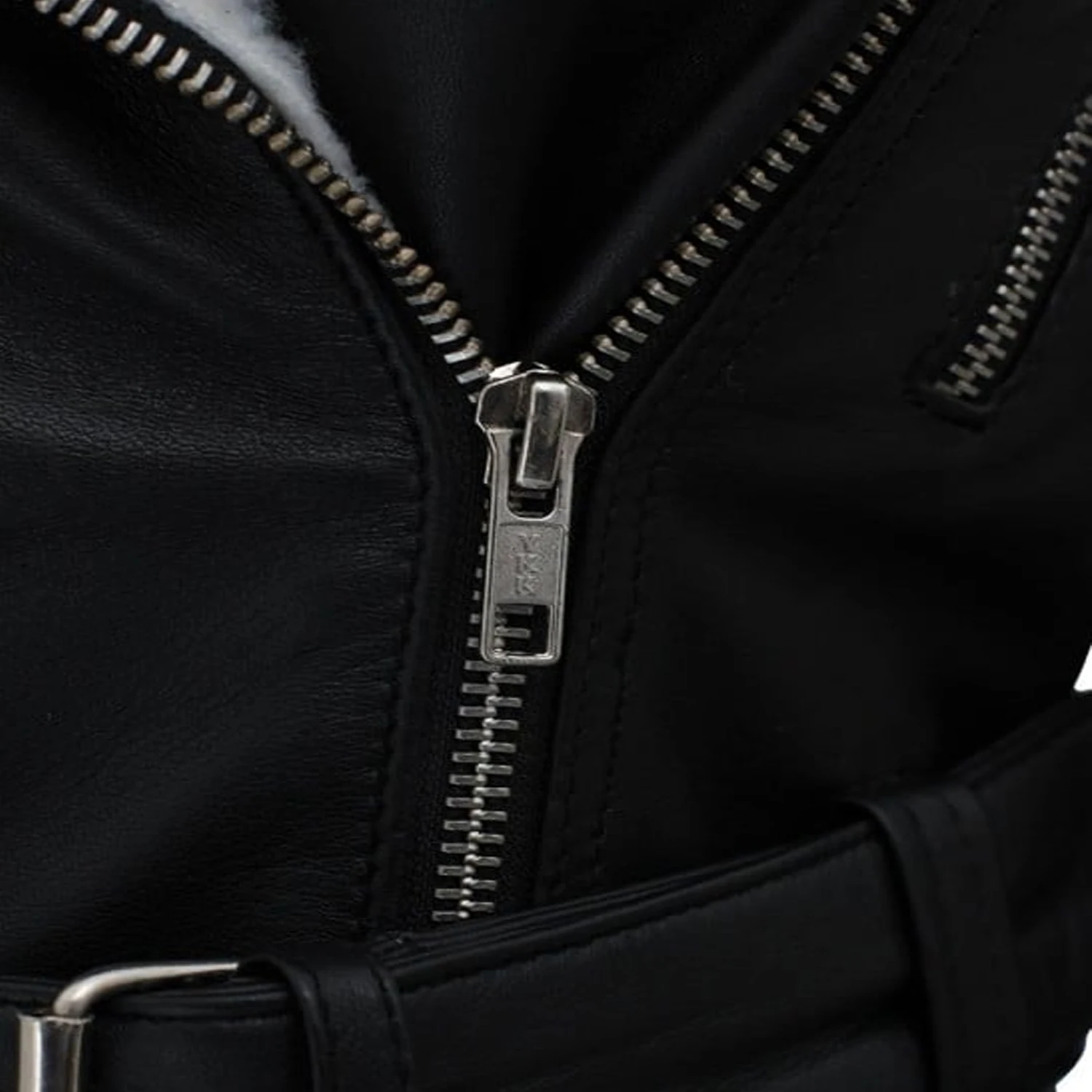 2023 Spring And Autumn Short Motorcycle Jacket Leather Coat Solid Black Slim Jackets Ladies Leather Jacket