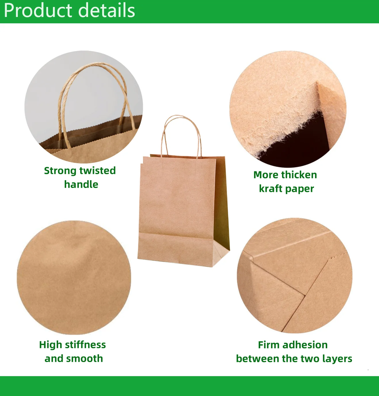 Custom eco friendly biodegradable brown fast food to go delivery paperbag restaurant takeout packaging take away kraft paper bag