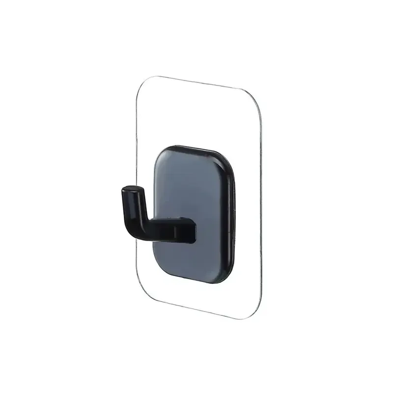 Convenient Two Pack Black Wall Hooks with Strong Adhesive for Easy Hanging