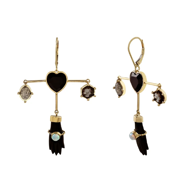 Quality Goods14K gold plated multi color gemstone 925 sterling silver jewelry wholesale manufacture silver blue topaz earring