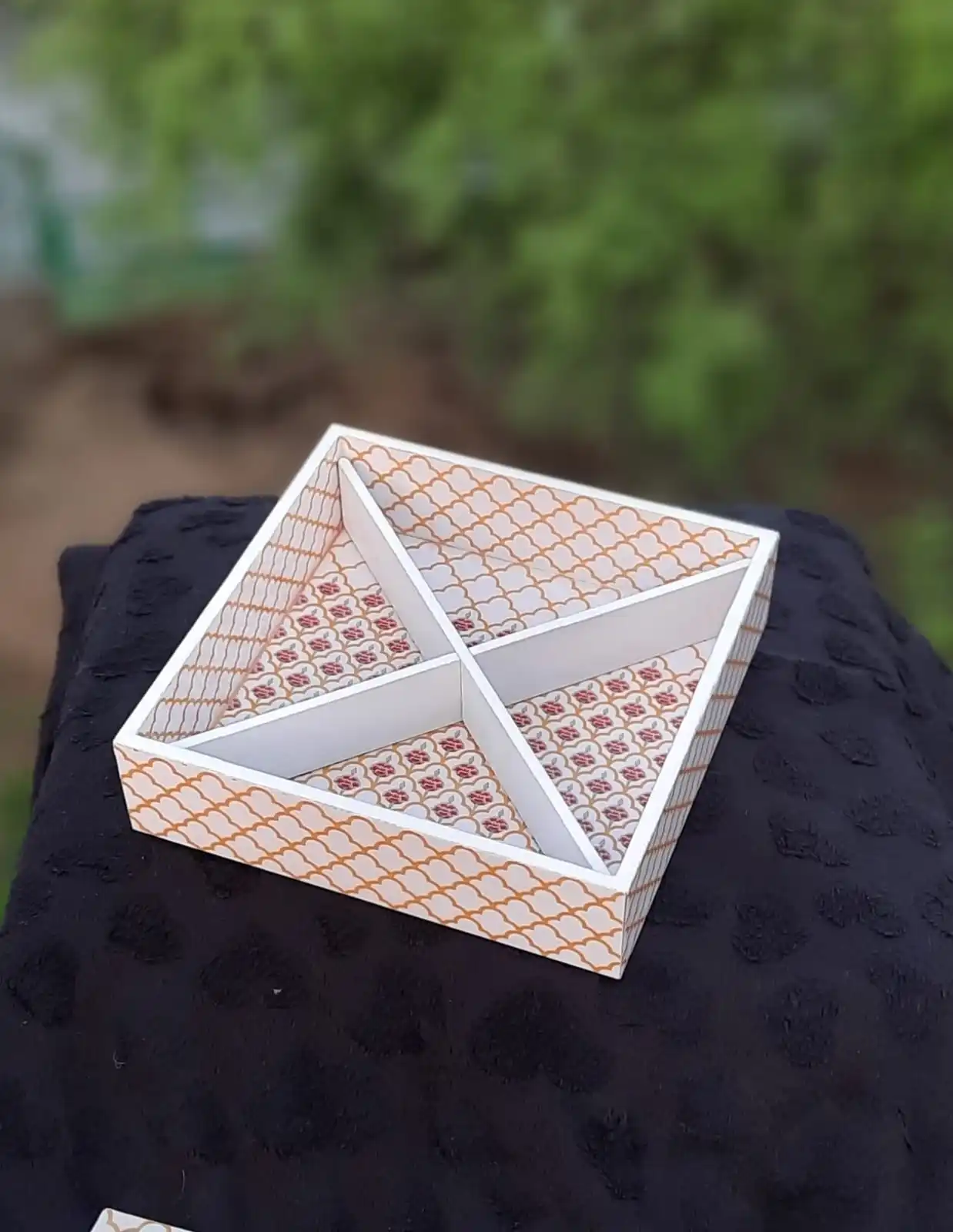 Бамбуковая деревянная коробка для сухих фруктов пустая хранения 4 отсека упаковочная орехов питарика миндаля и кешью