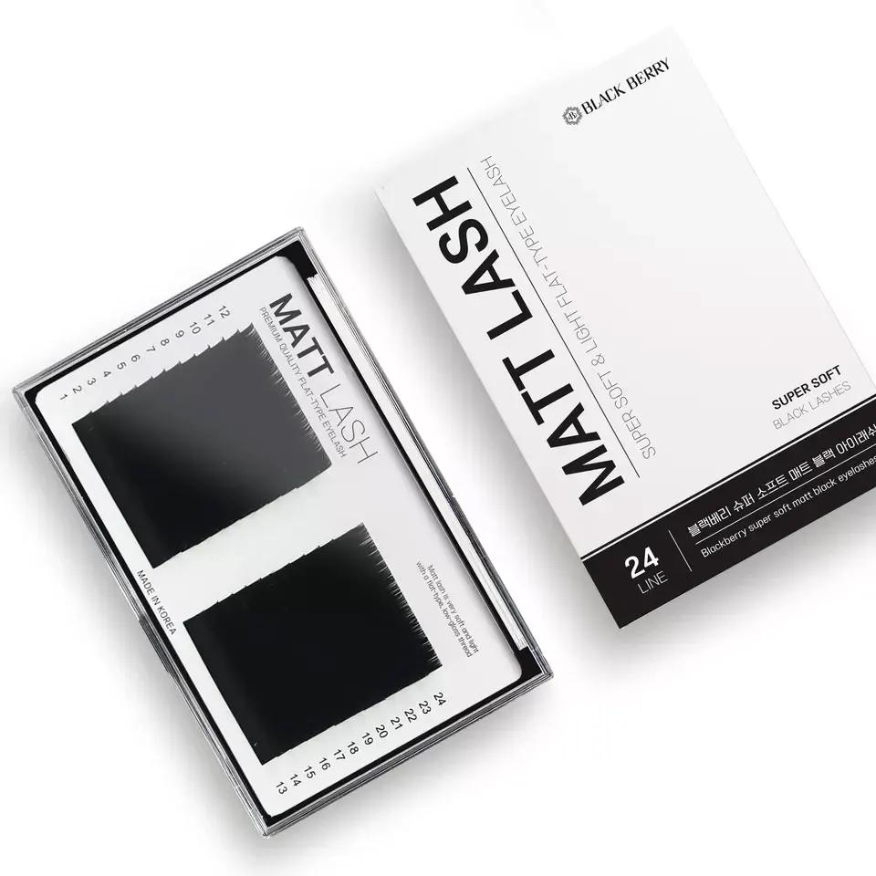 private label  Korea False eyelash Mink Eyelashes BlackBerry Matt Lash Silk Eyelash Extension individual natural lash