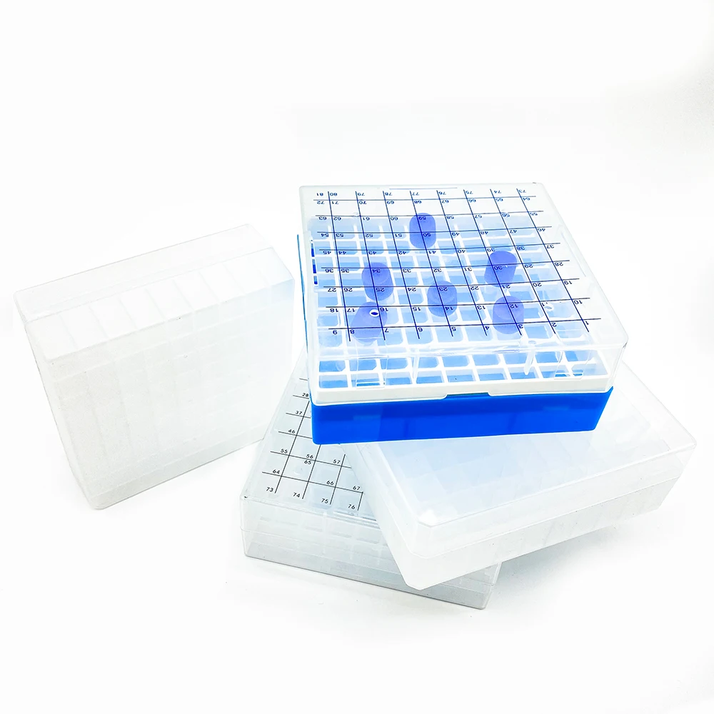 pp 100 well Plastic Cryovial Storage Box Laboratory Paper Cryoboxes Lab Equipment Cryovial Tube