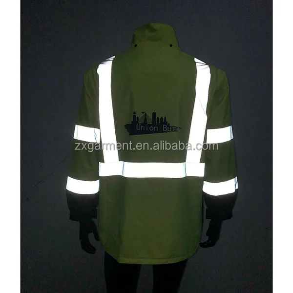 Waterproof Fireproof 98% Polyester 2% Carbon 150D*150D Twill Poly Oxford Rain Coats High Visibility