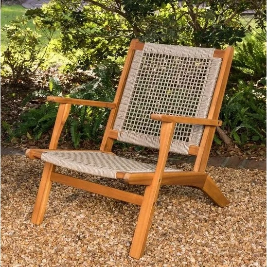 Patio Sense Solid Wood Woven Seat Outdoor Lounge Chair - Solid Wood Outdoor Furniture Manufacture From Indonesia