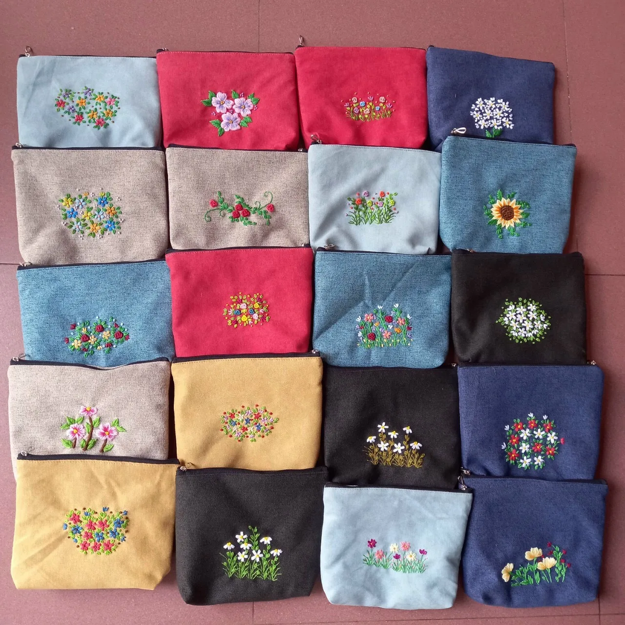 High quality Luxury embroidery handmade leather hobo handbag  Fabric hobo bag made in Vietnam 2022