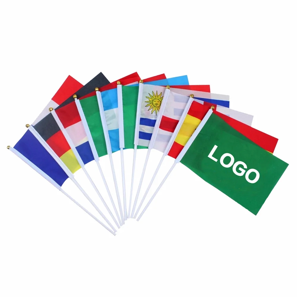 Polyester World Soccer Cup Custom Printed National Hand Flags