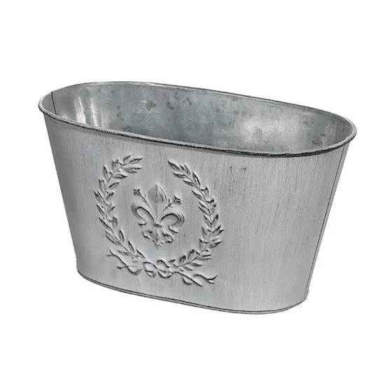 Galvanized Planters Flowers Decorative Round Garden Copper Metal Bucket Plant Pot Ice Bucket With Wooden Handle Planter Bucket
