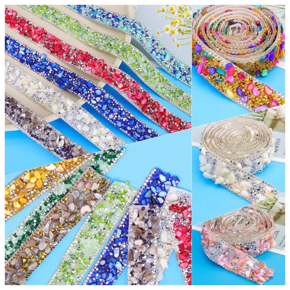 AW Non hotfix Resin flatback rhinestone sticker Self-adhesive rhinestone tape DIY hotfix rhinestones crystal Garment accessories