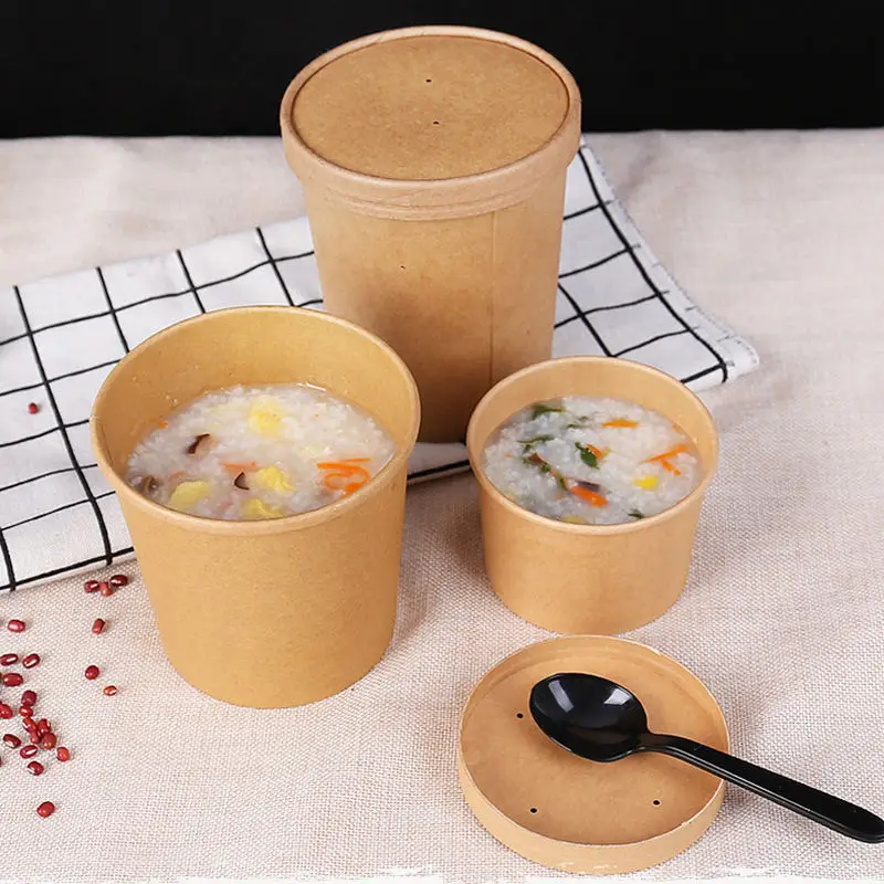 custom disposable bowls 32oz  different size Disposable soup bowl Kraft Paper Take Out  Packing  disposable paper Bowl