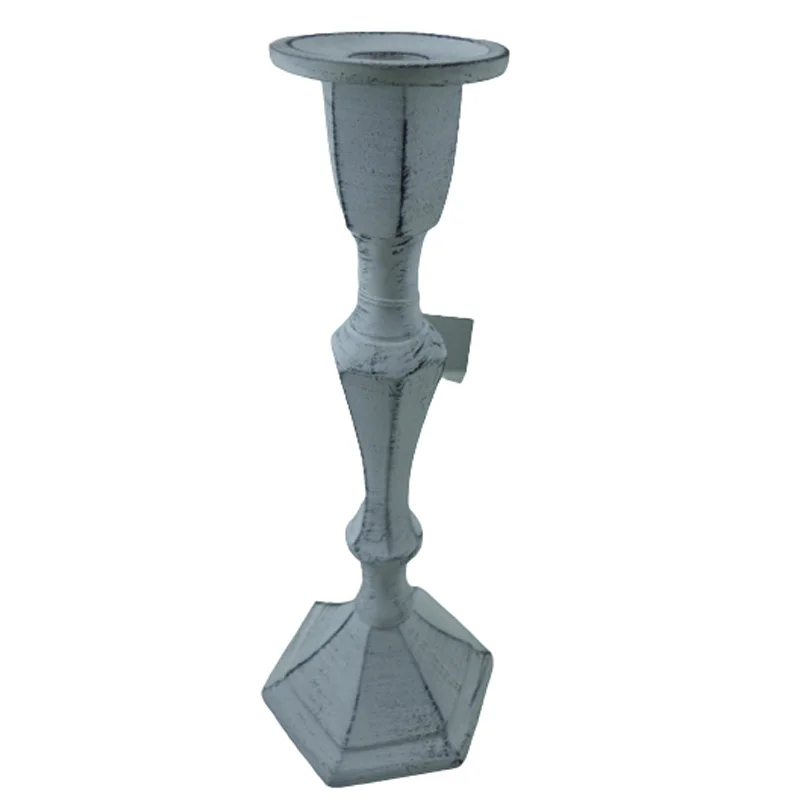 Aluminum Decorative Metal Candle Stand Set Of 2 Dark Grey Stone Candle Holder For Home & Wedding Decor Handmade
