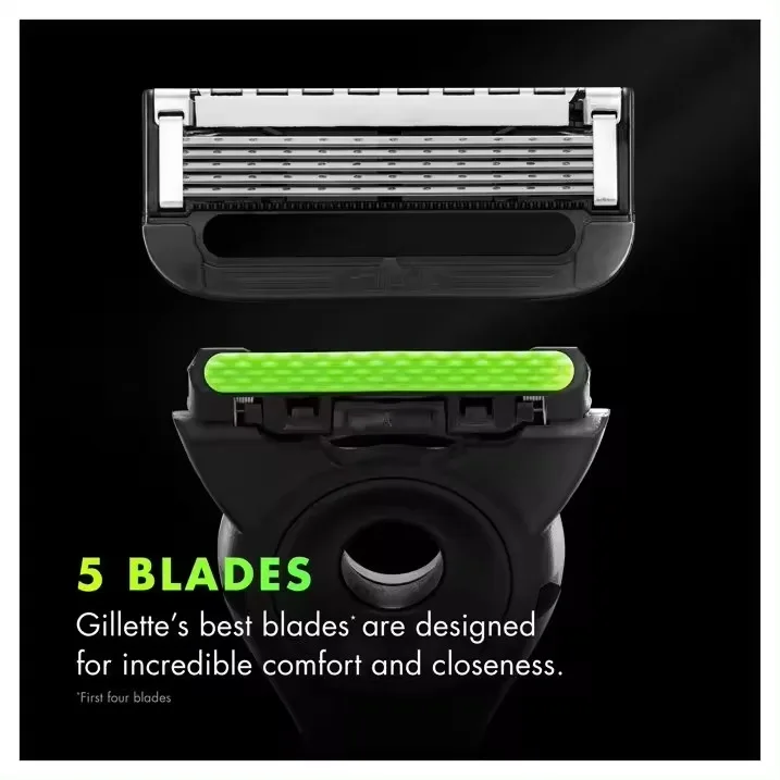 GilletteLabs With Exfoliating Bar by Gillette Razor for Men - 1 Handle, 4 Razor Blade Refills, Includes Premium Magnetic Stand
