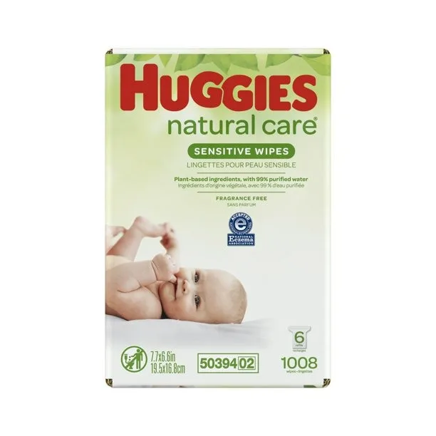 Huggies натуральные детские салфетки без запаха 6 упаковок для заправки (всего 1008 салфеток)
