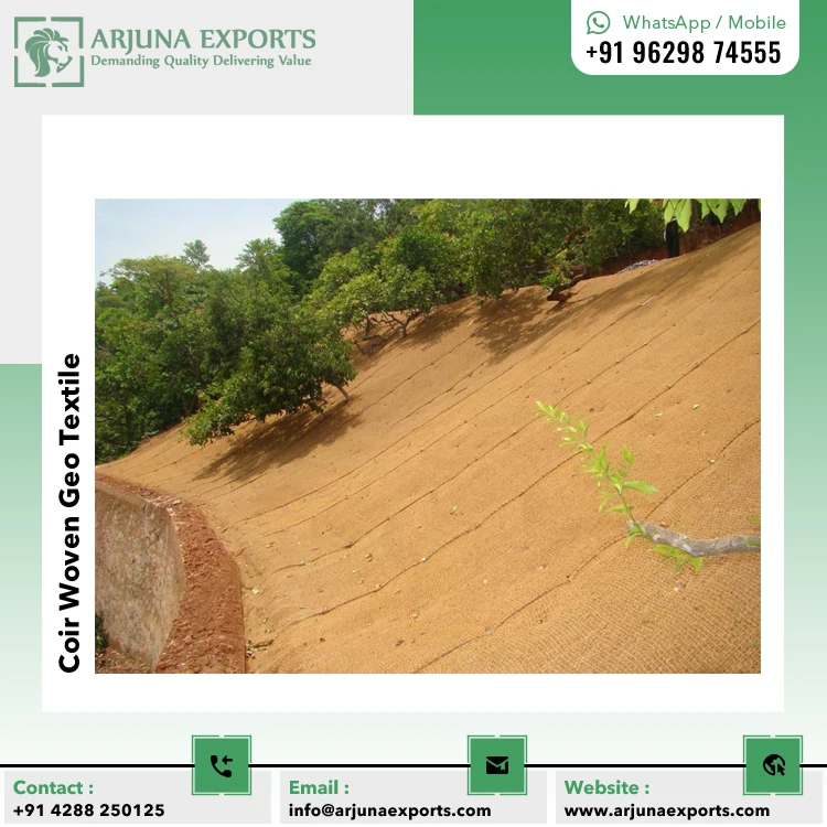 Best Quality Coir Woven Geo Textiles Fabric Rolls for Soil Stabilization and Water bank Protection at Competitive Market Price
