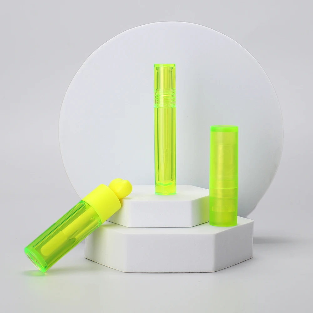 Custom Cosmetic Packaging Lipgloss Container Fluorescent Color Eco-friendly Plastic Empty Lip Gloss Lipstick Tube