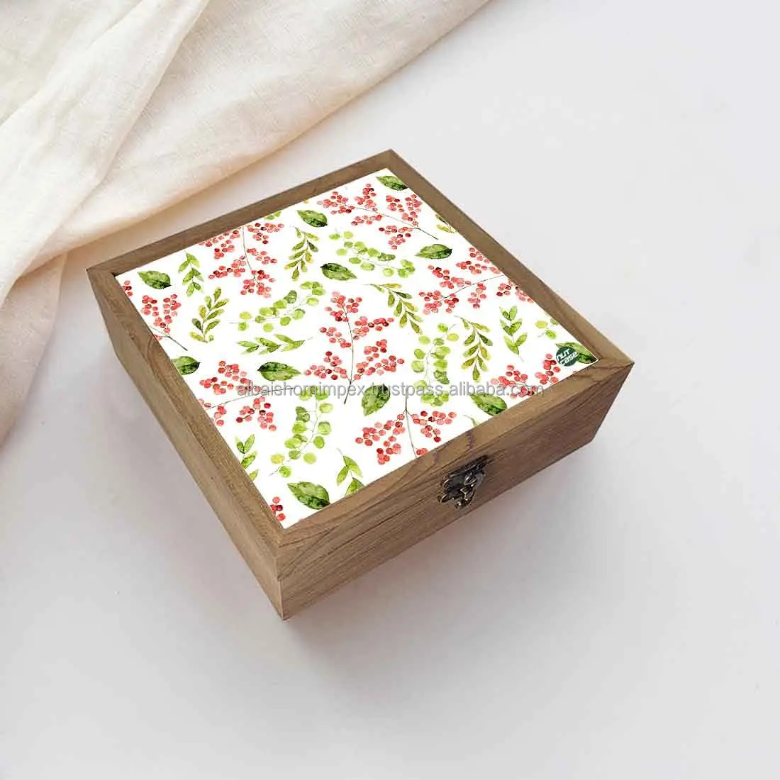 Small Handmade Wooden Box with Resin Horn Bone Craft Sliding Lid Custom Logo Jewelry & Gifts Packing