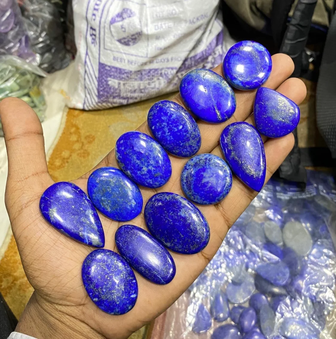 Fabolous Royal Blue Lapis Lazuli Cabochon Gemstone Lot Wholesale Lot Low Price Mix Shape Bulk Cabochon for Making Jewelry