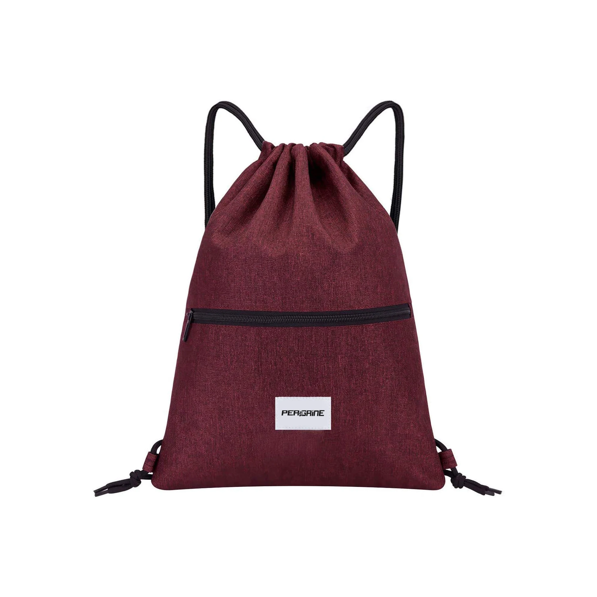 High Quality Drawstring Backpack Sports Gym Bag for Women Men Children Large Size with Zipper and Water Bottle Mesh Pockets