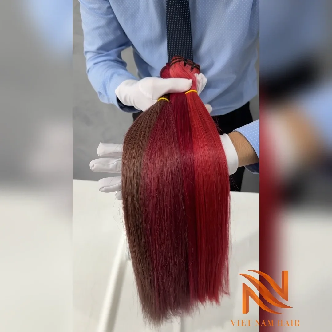 Premium Quality Real Human Hair Weft #130 Fire Orange Color Hair Trending Wholesale Hair Extensions Remy