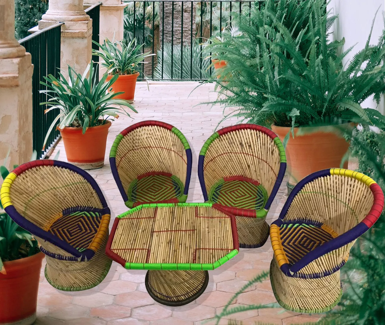 Bamboo Ottoman Table Eco Friendly Handicraft Cane Bar Bamboo Table For Outdoor Indoor Furniture Bulk