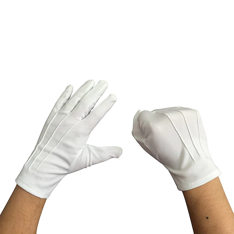2022 new arrival plain white cotton fabric masonic gloves embroidered logo competitive price low MOQ masonic gloves