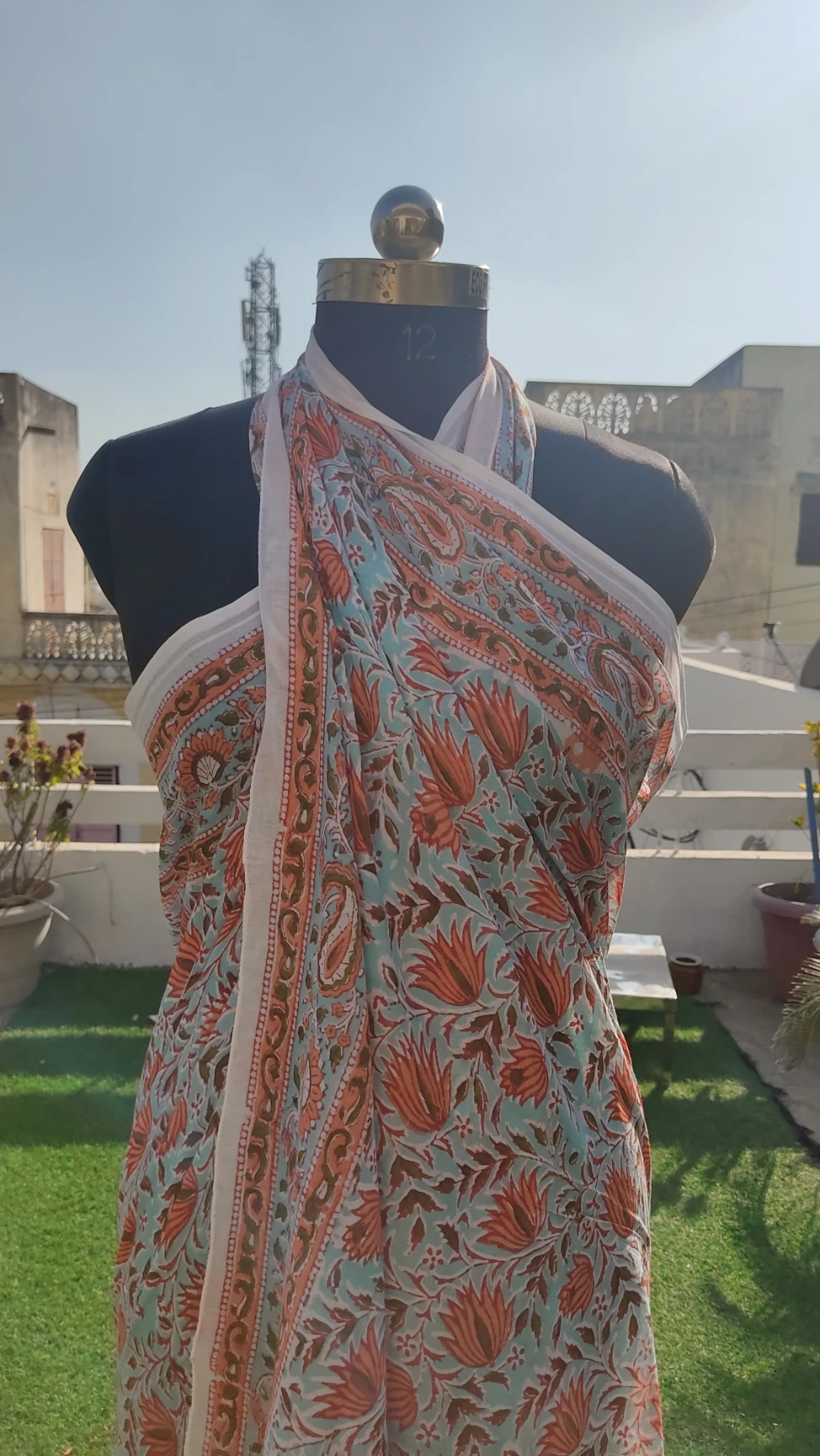 100% Cotton Floral Kalamkari Batik Indian Hand Block Print Women Sarong Pareos Swimwear Sarongs & Cover-Ups 114 CM X 180 CM