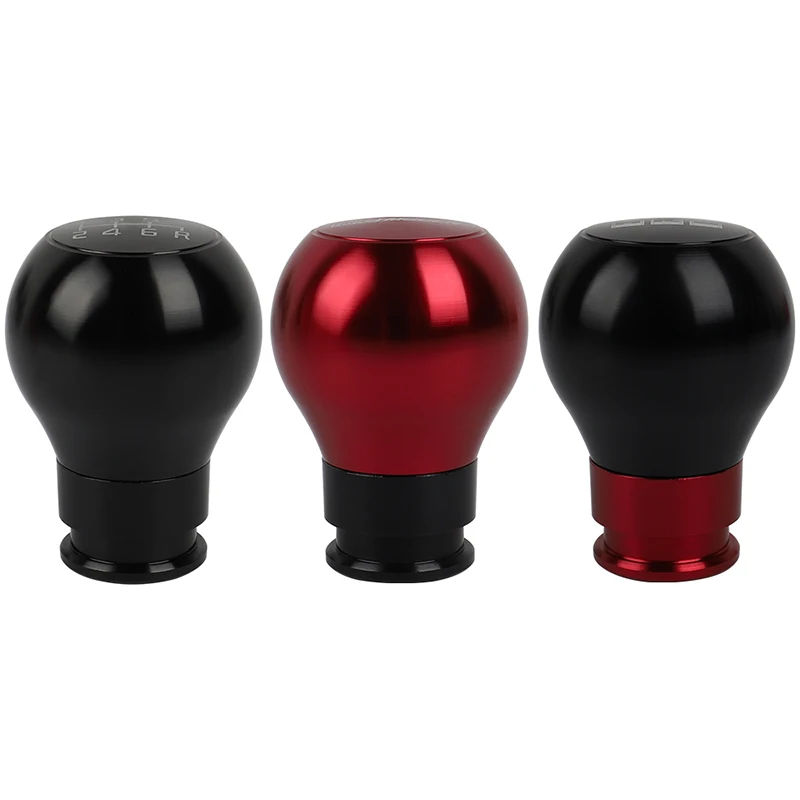 Universal JDM 5/6 Speed 7.3cm Aluminum Black/Red Manual Racing Car Gear Shift Knob