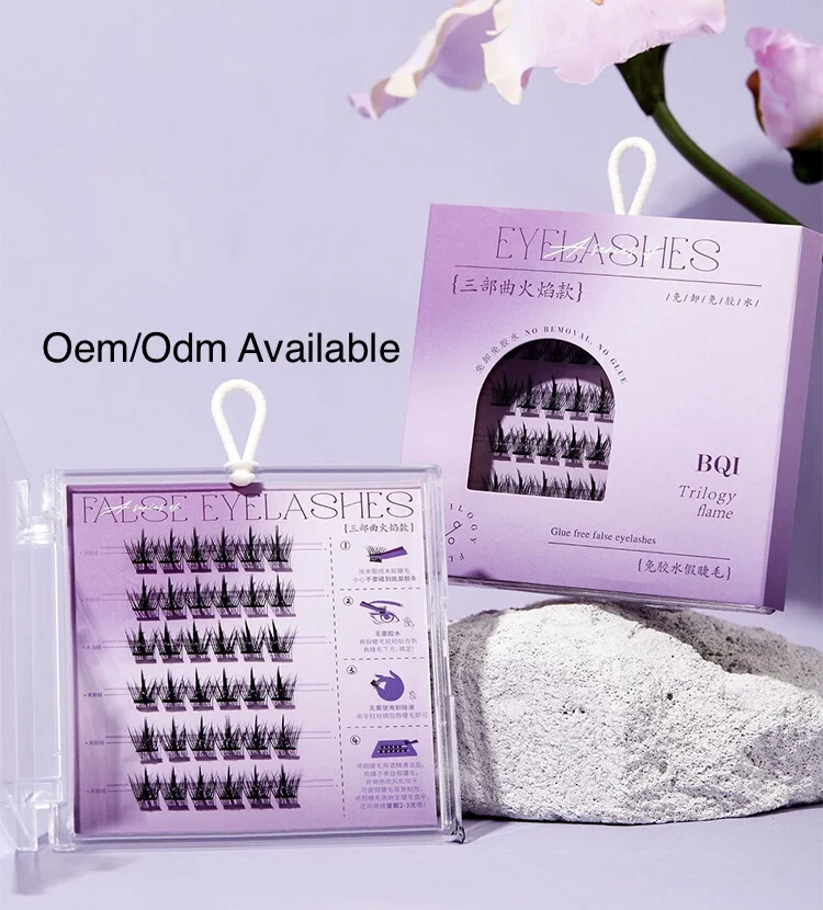 Самоклеящиеся ресницы BQI накладные Oem/Odm многоуровневый объемный аниме без клея Индивидуальные оптовая продажа на заказ