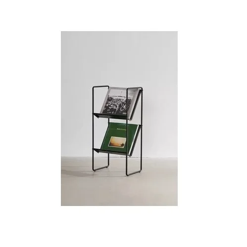 Wire Mesh Metal Magazine Rack Books Holder Stand Leather and Metal Magazine Rack Holder for Desktop Office Hotel and Restaurant