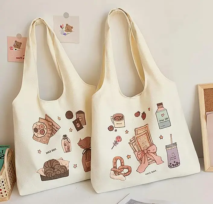 New Korean Style Eco Shopping Tote Bags Casual all match shoulder Bags Japanese Style Canvas Bag Picnic Vietnam Factory