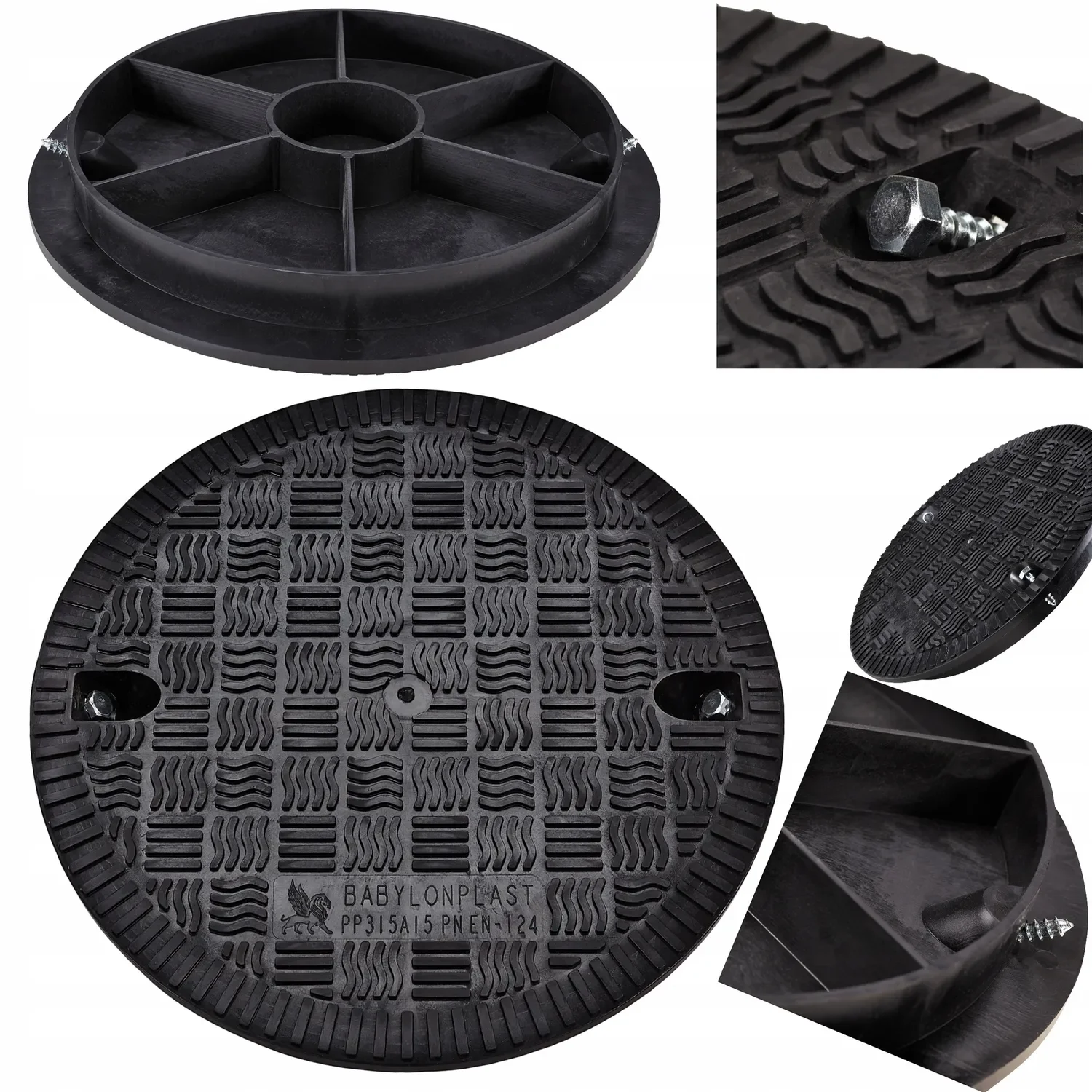 Крышка водосточного желоба из полимерного материала, пластиковая крышка для кухонного канализационного люка, Круглый DN315 A15 PP