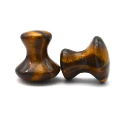 Natural Gemstone Tiger Eye Guasha Mushroom Facial Massager Kit Mushroom Shaped Jade Guasha Massage Set Face Massage