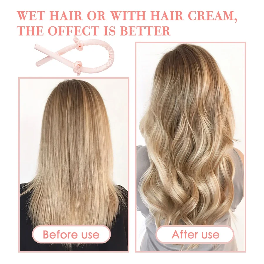 Hair Accessories For Women Clip Soft Hair Curlers Heatless Curling Rod Headband Hair Styling Tools Curling Ribbon Modeling Set