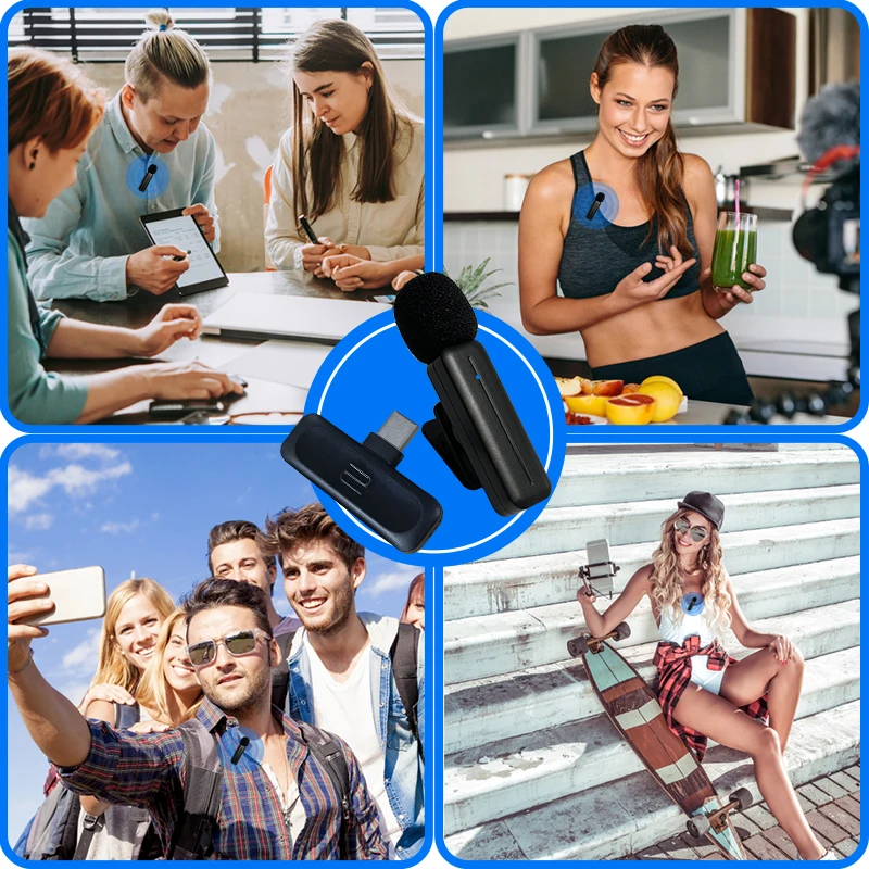 Mini Type C Wireless Podcast Conference Lavalier Mic  USB Condenser Microphone for android phone